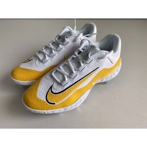Nike Alpha Huarache Elite 4 Low Cleats DR6851-100 White Yellow Men’s Size 7.5
